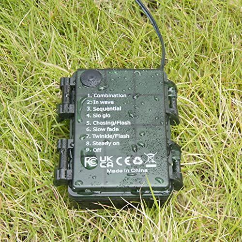 200 LED Battery Operated Christmas Lights On Dark Green Cable, Waterproof Indoor/Outdoor String Fairy Lights with Remote Control for Xmas Tree, Garden, Party