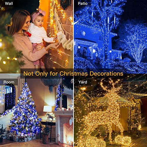 Ollny Fairy Lights Indoor Outdoor - 20m 200LEDs Coloured Changing Mains Powered String Lights with 11 Modes/Remote, Bright Waterproof Outside Garden Lights for Bedroom/Windows/Wall/Tree/Gazebo/Fence