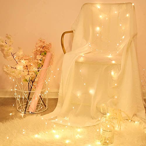 FRIDEKO HOME 1pc 30 LED Wire Lights Battery Operated - Battery Powered Fairy Lights for Bedroom, 3m/10ft Indoor Decorative String Lights for Wedding, Party, Christmas, Tree Decoration Warm White
