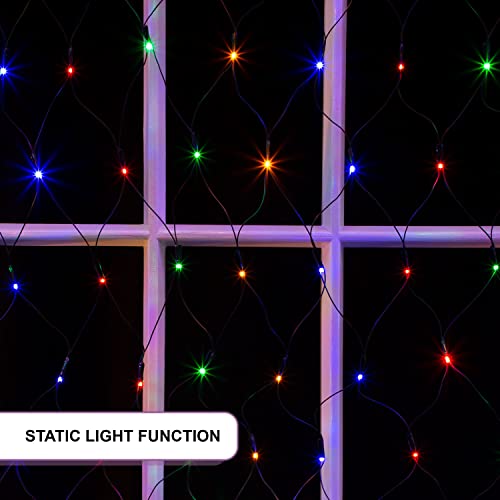 The Christmas Workshop 77940 108 LED Multi-Coloured Net Christmas Window Lights | Mains Powered | Indoor and Outdoor | Christmas/Weddings/Gardens | 1.2M x 1.2M