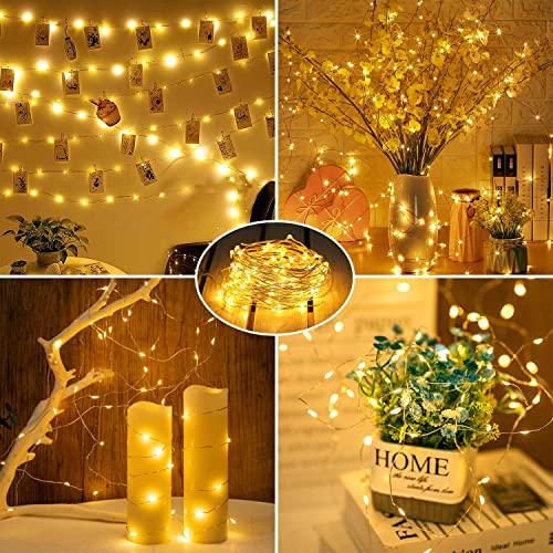 FRIDEKO HOME 1pc 30 LED Wire Lights Battery Operated - Battery Powered Fairy Lights for Bedroom, 3m/10ft Indoor Decorative String Lights for Wedding, Party, Christmas, Tree Decoration Warm White