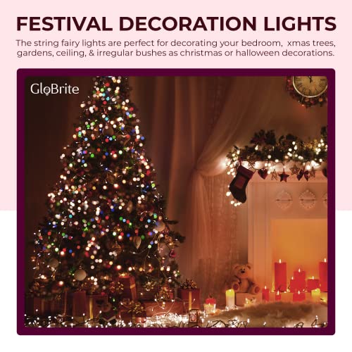 GloBrite Fairy Lights 100 LED - Christmas Lights with 8 Modes Function for Christmas Tree Outdoor Lights Christmas Lights Garden Lights Christmas Tree Decorations - Multi Coloured