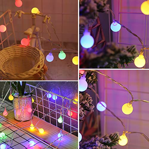 Ligarko Fairy Lights Battery, 7M 60 LED Globe String Lights with 8 Lighting Modes, Fairy Light Battery Waterproof for Indoor, Outdoor, Christmas (Multi-Coloured)