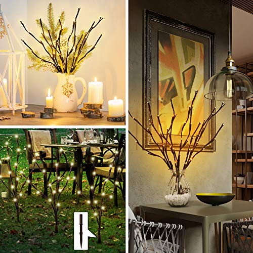 NEWNEN Twig String Lights,Lighted Willow Tree Vine Fairy Lights Plug in Powered,144 Warm White LED Twig Tree with Lights for Wall Indoor Bedroom Living Room Home Christmas Décor