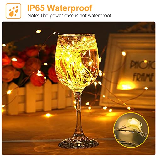 Gritin Fairy Lights Christmas Lights, [3 Pack] 100 LEDs 10m/32ft String Lights Battery Powered, Waterproof Copper Wire Garden Lights for Indoor/Outdoor Decorations, Xmas, Party, Bedroom - Warm White