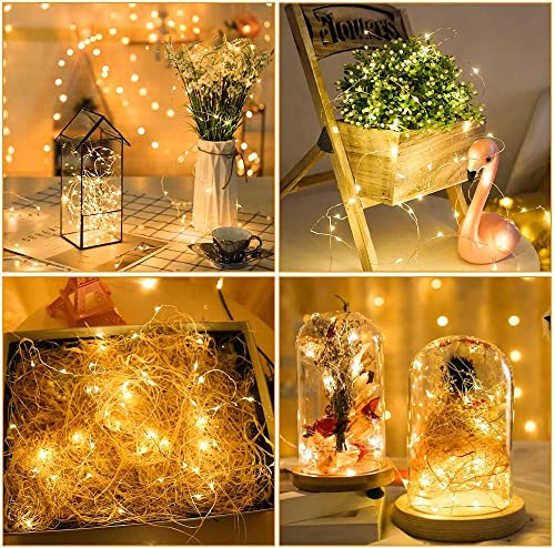 FRIDEKO HOME 1pc 30 LED Wire Lights Battery Operated - Battery Powered Fairy Lights for Bedroom, 3m/10ft Indoor Decorative String Lights for Wedding, Party, Christmas, Tree Decoration Warm White