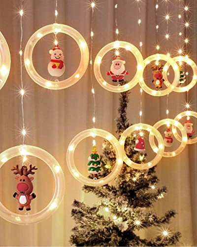 MOXTOYU LED Fairy Lights, 3M 120 LED String Light with Hooks, USB Christmas Fairy Light, Christmas Gifts Window Decoration Light for Christmas Party, Indoor, Outdoor, Curtain Decorations (Warm White)