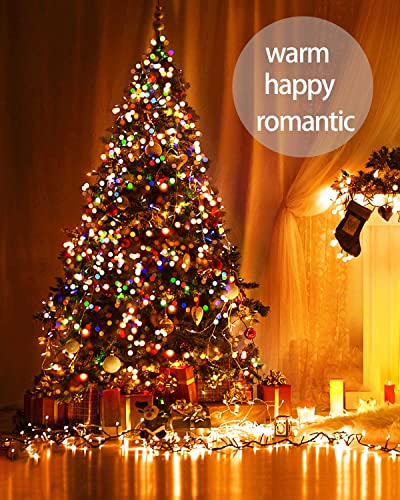 MORICA Christmas Lights, Christmas Tree Decoration Lights 20M 200 LED Indoor Outdoor Fairy String Lights Waterproof for Outside Garden Xmas Decoration (Warm White)