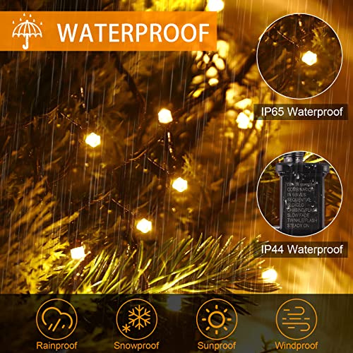 Vacoulery Fairy Lights Mains Powered 20M 200 LED Warm White Fairy Lights 8 Modes Fairy Lights Plug in with Remote Control & Timer for Christmas Outdoor Indoor Garden(Black Cable)