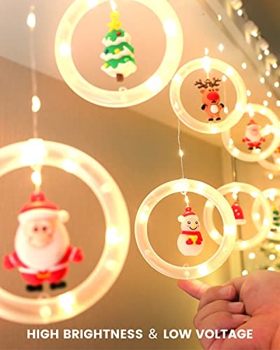 MOXTOYU LED Fairy Lights, 3M 120 LED String Light with Hooks, USB Christmas Fairy Light, Christmas Gifts Window Decoration Light for Christmas Party, Indoor, Outdoor, Curtain Decorations (Warm White)