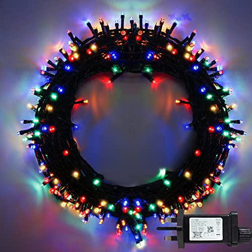 Christmas String Lights Colorful, 15m/49ft 120 LEDs with 8 Modes Waterproof End to End Extendable Outdoor & Indoor Decorations Plug Fairy Light for Xmas Tree Home Party Holiday Garden (Mutli-Color)