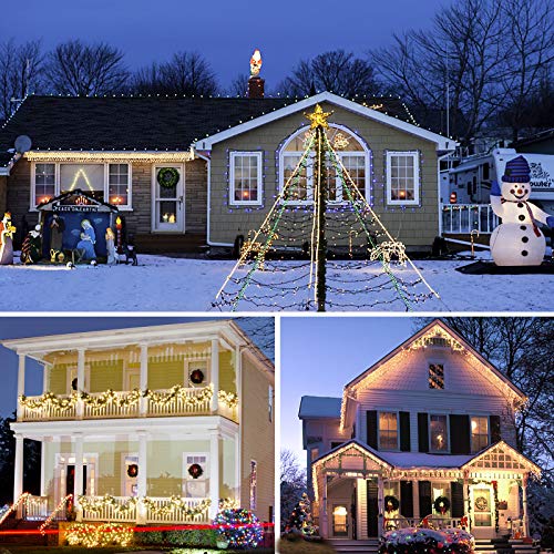 Gritin Fairy Lights Christmas Lights, [3 Pack] 100 LEDs 10m/32ft String Lights Battery Powered, Waterproof Copper Wire Garden Lights for Indoor/Outdoor Decorations, Xmas, Party, Bedroom - Warm White