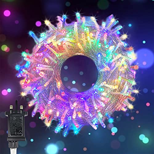 Fairy Lights Mains Powered, 30m/99Ft 300 LED Plug in String Lights Christmas Lights Indoor Waterproof with 8 Modes LED Fairy Lights for Bedroom Wall Party Wedding Xmas Tree Decorations (Multicolor)