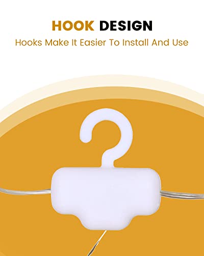 MOXTOYU LED Fairy Lights, 3M 120 LED String Light with Hooks, USB Christmas Fairy Light, Christmas Gifts Window Decoration Light for Christmas Party, Indoor, Outdoor, Curtain Decorations (Warm White)