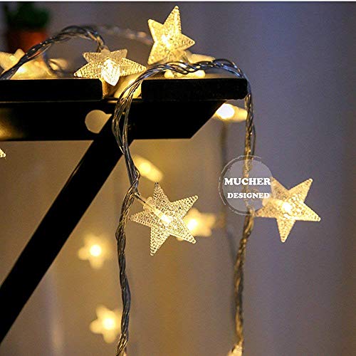 MUCHER String Lights Star Fairy Lights with 6M 40 LED Decorative Lighting for anywhere (Warm White)