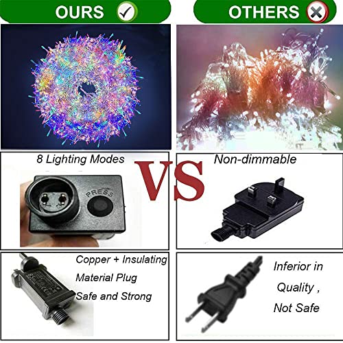 Chipark Fairy String Lights Mains Powered 20m/66ft 200 LED Lights Plug in Outdoor Garden Christmas Lights Waterproof & 8 Modes for Outdoor Indoor Party Christmas Tree Decorations(Multi Colour)