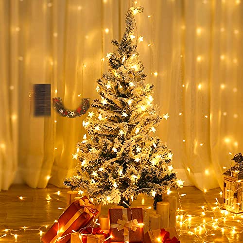 LiyuanQ Plug in LED String Lights,Mains Powered Star Christmas Lights 100 LED 33 feet 8 Modes Fairy Lighting for Girls Bedroom, Xmas Lights for Christmas Decoration Indoor Outdoor