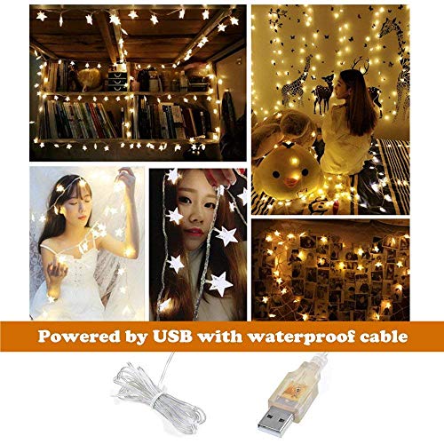 MUCHER String Lights Star Fairy Lights with 6M 40 LED Decorative Lighting for anywhere (Warm White)