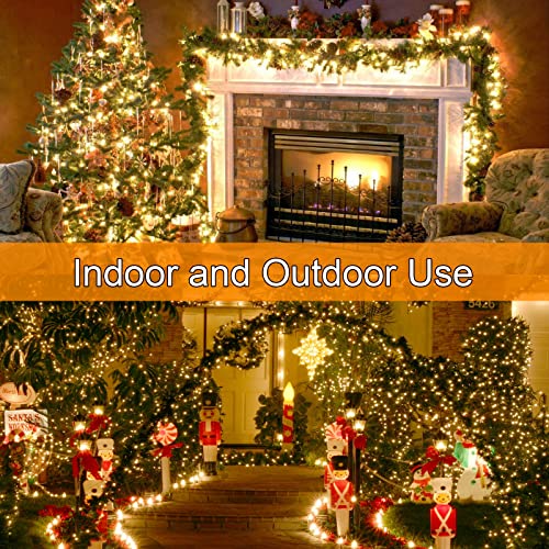Vacoulery Fairy Lights Mains Powered 20M 200 LED Warm White Fairy Lights 8 Modes Fairy Lights Plug in with Remote Control & Timer for Christmas Outdoor Indoor Garden(Black Cable)