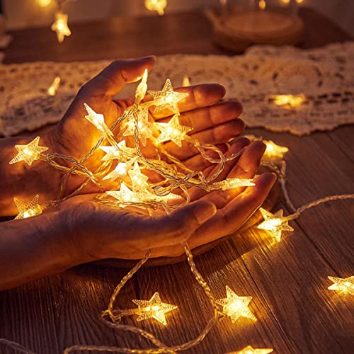 FANSIR Fairy Lights Plug in, 29.7ft 60 LED Star String Lights Mains Powered 8 Modes Waterproof Indoor Outdoor Lights for Bedroom Wedding Party Christmas Decoration (Warm White)