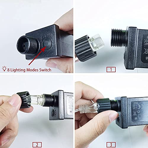 Chipark Fairy String Lights Mains Powered 20m/66ft 200 LED Lights Plug in Outdoor Garden Christmas Lights Waterproof & 8 Modes for Outdoor Indoor Party Christmas Tree Decorations(Multi Colour)