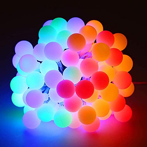 Fairy Lights Plug in 120 LEDs, 15M/49ft Globe String Lights, 8 Modes Garden Lights with Remote Timer Control, Christmas Lights Outdoor/Indoor for Bedroom, Party, Wedding Decorations (Multi-Coloured)