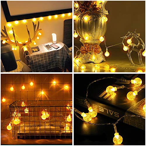 Ulanox Globe String Lights Fairy Lights Battery Operated 32ft 80LED String Lights with Remote Waterproof Indoor Outdoor Hanging Lights Decorative Christmas Lights for Home Party Patio Garden Wedding