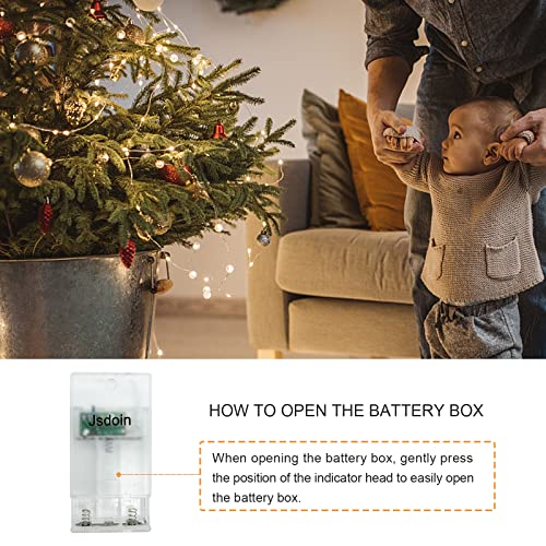 Jsdoin Fairy Lights, 2 PCS 50 LED Battery Operated String Lights Copper Wire Light for Indoor Outdoor Lighting, Bedroom, Wedding Decor, Party, Christmas, Tree Decoration(5M/16ft 50Pcs/Warm White)