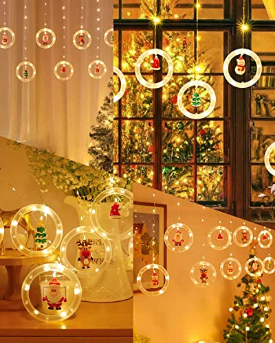 MOXTOYU LED Fairy Lights, 3M 120 LED String Light with Hooks, USB Christmas Fairy Light, Christmas Gifts Window Decoration Light for Christmas Party, Indoor, Outdoor, Curtain Decorations (Warm White)