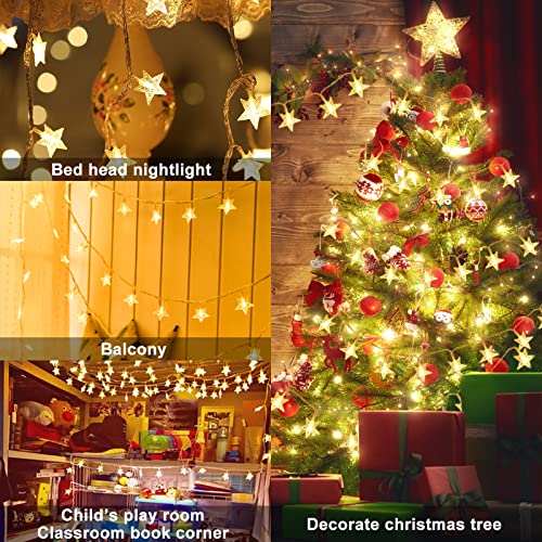 LiyuanQ Plug in LED String Lights,Mains Powered Star Christmas Lights 100 LED 33 feet 8 Modes Fairy Lighting for Girls Bedroom, Xmas Lights for Christmas Decoration Indoor Outdoor