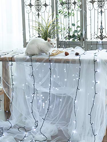 WISD Christmas Fairy Lights - 200 LED 22.8M Xmas Tree Lights on Green Cable with Timer and Memory - Indoor Outdoor String Lights Mains Powered for Garden Bedroom Party Decoration (Cool White)