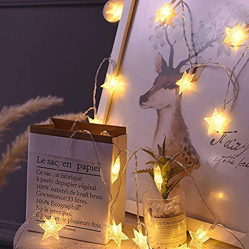 FANSIR Fairy Lights Plug in, 29.7ft 60 LED Star String Lights Mains Powered 8 Modes Waterproof Indoor Outdoor Lights for Bedroom Wedding Party Christmas Decoration (Warm White)