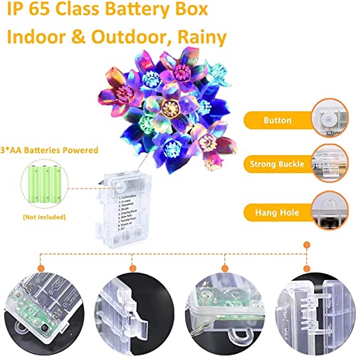 Fairy Lights Battery Operated 88 LEDs 9M Cherry Blossom String Lights Christmas Decorations Waterproof Flower Lights for Indoor Bedroom Xmas Tree Outdoor Yard Garden Decor Christmas Party Living Room