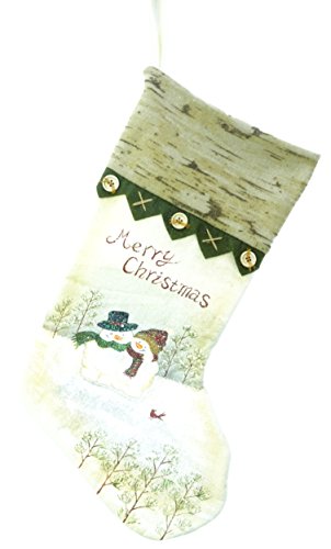 Christmas Concepts® 50cm (20") Cotton/Felt Traditional Christmas Stocking With Snowman Design