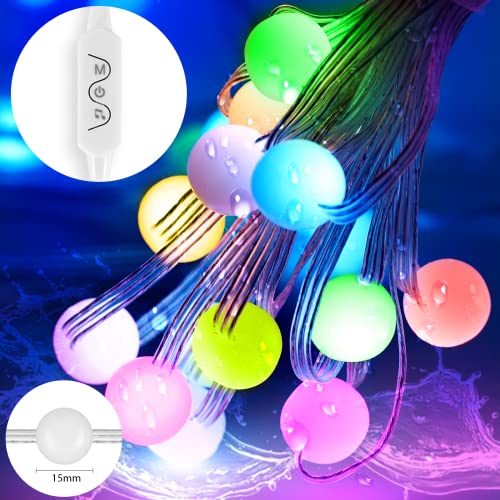 HUEMIHUI USB LED String Lights, 5V 5M 50 LED Outdoor Lights with Remote & APP Controlled, Dream Colour Lights for Christmas Outdoor Indoor Room Garden Tent