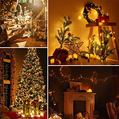 Lezonic [2 Pack] Fairy Lights Battery, 120LEDs 13M 8 Modes String Lights Battery Operated, Fairy Lights Indoor/Outdoor with Remote Timer for Bedroom, Party, Wedding, Christmas Decorations(Warm White)