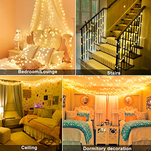 LiyuanQ Plug in LED String Lights,Mains Powered Star Christmas Lights 100 LED 33 feet 8 Modes Fairy Lighting for Girls Bedroom, Xmas Lights for Christmas Decoration Indoor Outdoor