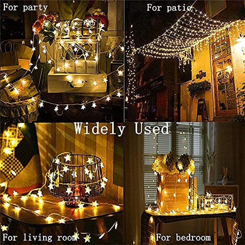 FANSIR Fairy Lights Plug in, 29.7ft 60 LED Star String Lights Mains Powered 8 Modes Waterproof Indoor Outdoor Lights for Bedroom Wedding Party Christmas Decoration (Warm White)