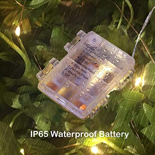 Lezonic [2 Pack] Fairy Lights Battery, 120LEDs 13M 8 Modes String Lights Battery Operated, Fairy Lights Indoor/Outdoor with Remote Timer for Bedroom, Party, Wedding, Christmas Decorations(Warm White)