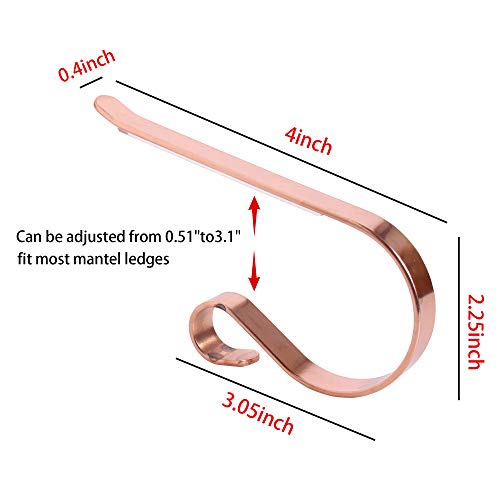Set of 4 Metal Christmas Stocking Holder Hooks Fireplace Hanger with Non-Skid Design