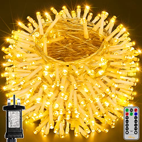 Ollny Fairy Lights for Indoor Outdoor - 40M 400 LEDs String Lights Mains Powered with Timer/Remote, Waterproof Outside Garden Lights for Bedroom/Party/Wedding/Tree/Home/Pation(Warm White)