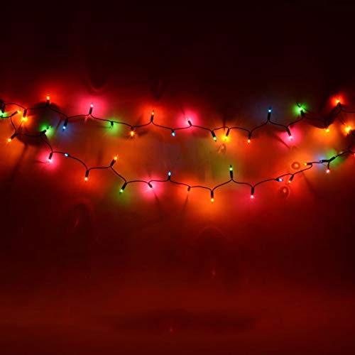 The Christmas Workshop 75230 100 Multi-Coloured Christmas Tree Lights / Static Shadeless Fairy Lights / 7.9m Length / Mains Operated / Efficient Indoor Lights / Replaceable Push-In Bulbs