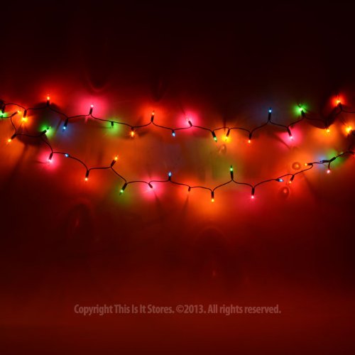 The Christmas Workshop 75230 100 Multi-Coloured Christmas Tree Lights / Static Shadeless Fairy Lights / 7.9m Length / Mains Operated / Efficient Indoor Lights / Replaceable Push-In Bulbs