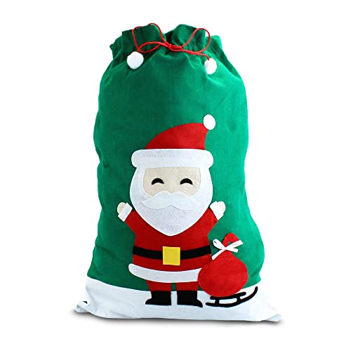 eBuyGB Giant Father Christmas Santa Sack, Polyester, Green
