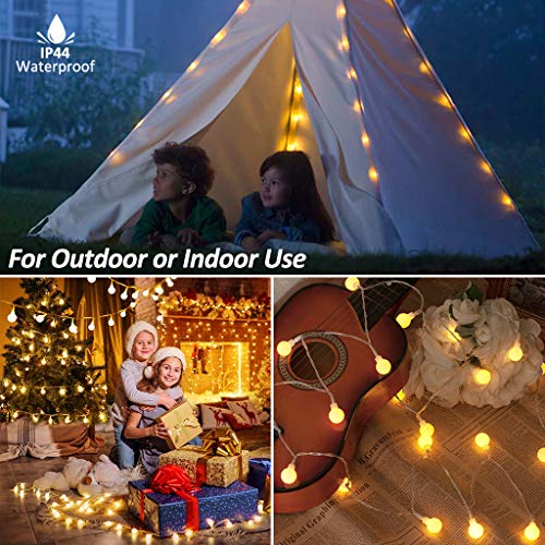 Zorela Globe String Lights, 15M/49ft 100 LED Fairy Lights USB or Battery Powered, 8 Modes Christmas Lights Outdoor Indoor with Remote & Timer for Home, Balcony, Patio, Gazebo and Garden
