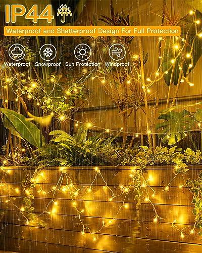 Ollny Fairy Lights for Indoor Outdoor - 40M 400 LEDs String Lights Mains Powered with Timer/Remote, Waterproof Outside Garden Lights for Bedroom/Party/Wedding/Tree/Home/Pation(Warm White)
