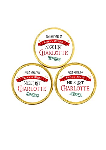 Personalised Chocolate Coins Christmas Nice List