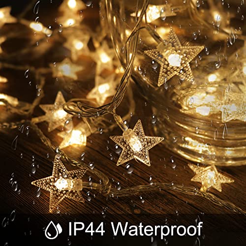 Plug in LED String Lights, Mains Powered 100 LED Star Christmas Lights with Remote Control 33 feet 8 Modes Fairy Lights for Girls Bedroom， Xmas Lights for Christmas Decoration Indoor Outdoor