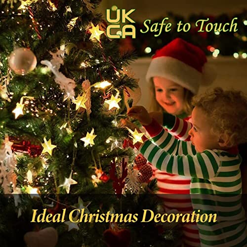 Plug in LED String Lights, Mains Powered 100 LED Star Christmas Lights with Remote Control 33 feet 8 Modes Fairy Lights for Girls Bedroom， Xmas Lights for Christmas Decoration Indoor Outdoor