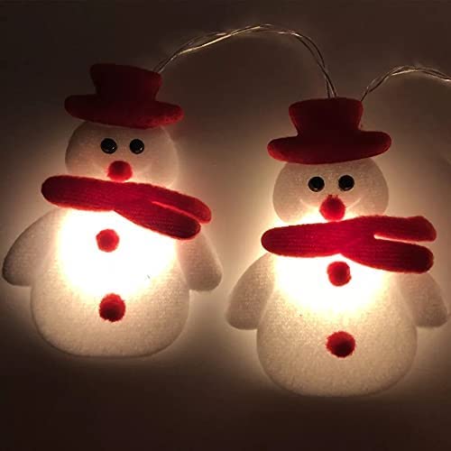 Christmas decorationsChristmas Snowman String Lights - Santa Claus String Battery Operated Lights with 10 LEDs,for Indoor Outdoor Christmas Tree Garden Party Livingroom Bedroom Decoration